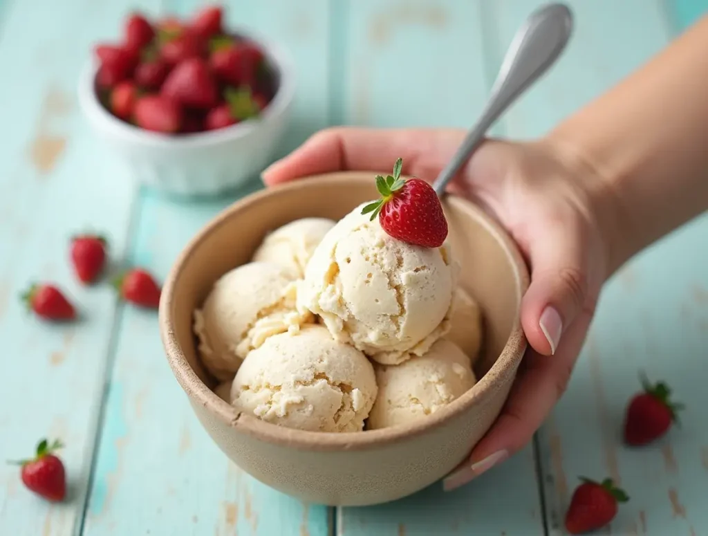 Ingredients for homemade ice cream recipe for ice cream maker