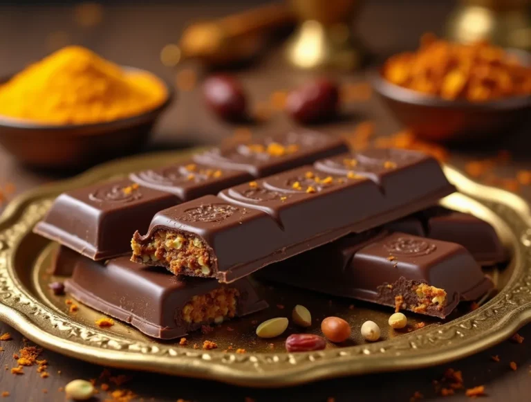 Delicious Dubai chocolate bars made with dates, pistachios, and cardamom