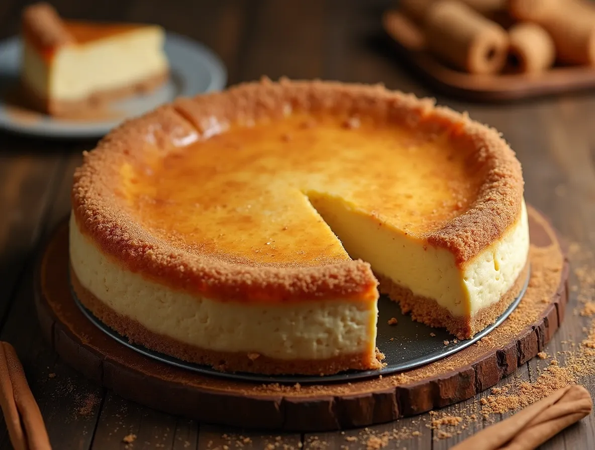 Churro cheesecake recipe with cinnamon sugar crust and creamy filling