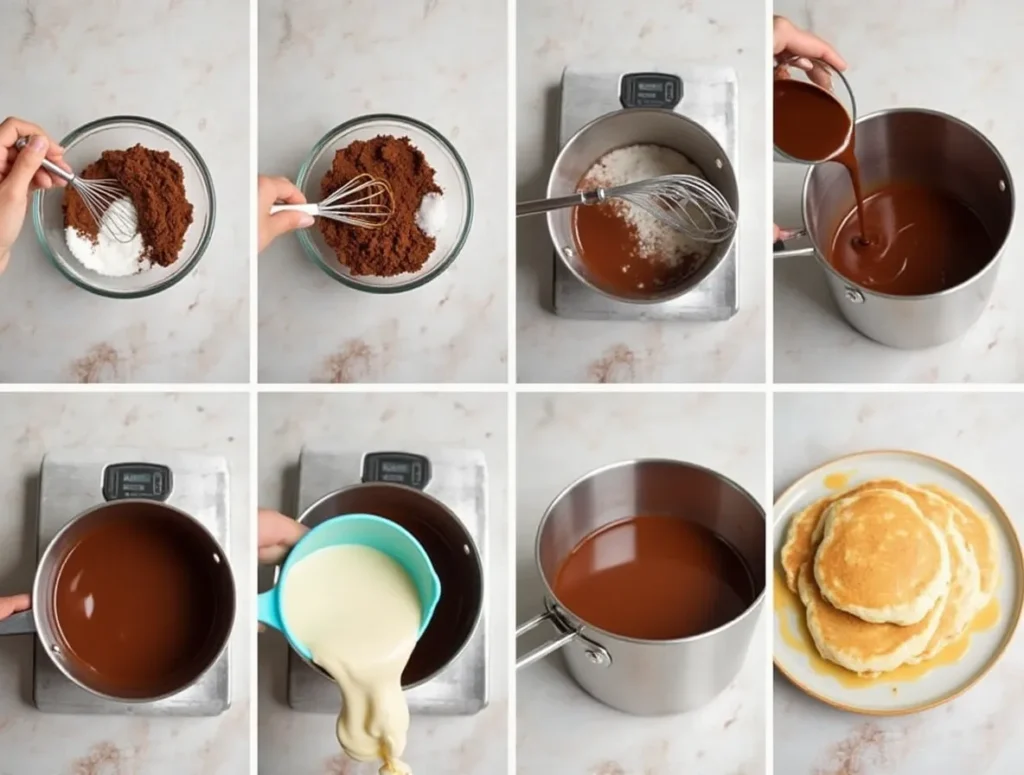 Step-by-step preparation of chocolate sauce recipe