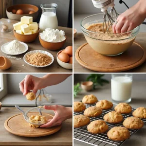 Step-by-step process of making snickerdoodles with no cream of tartar.
