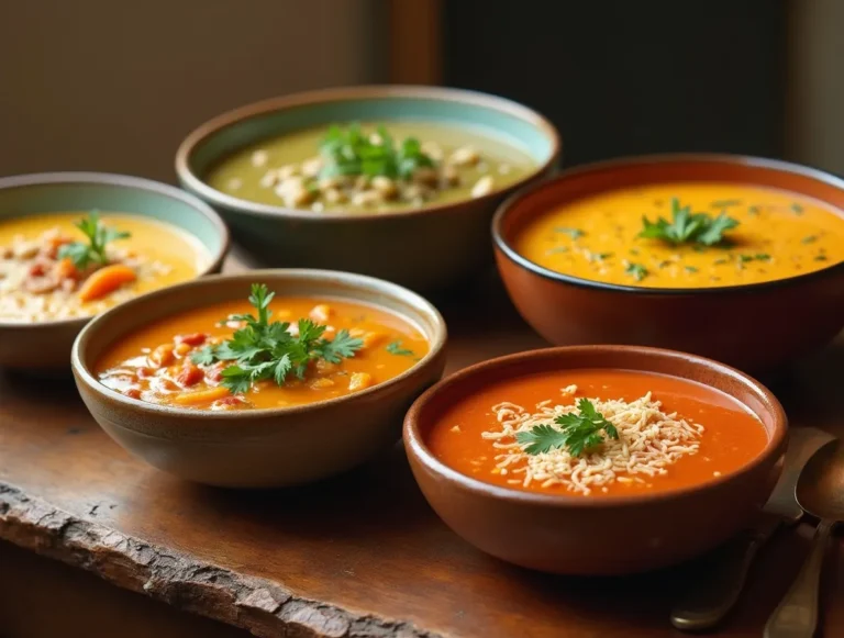 High protein chicken and lentil soup with spinach and herbs