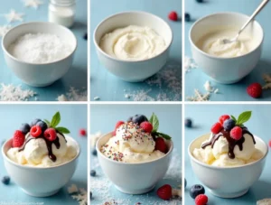 Step-by-step snow cream preparation process