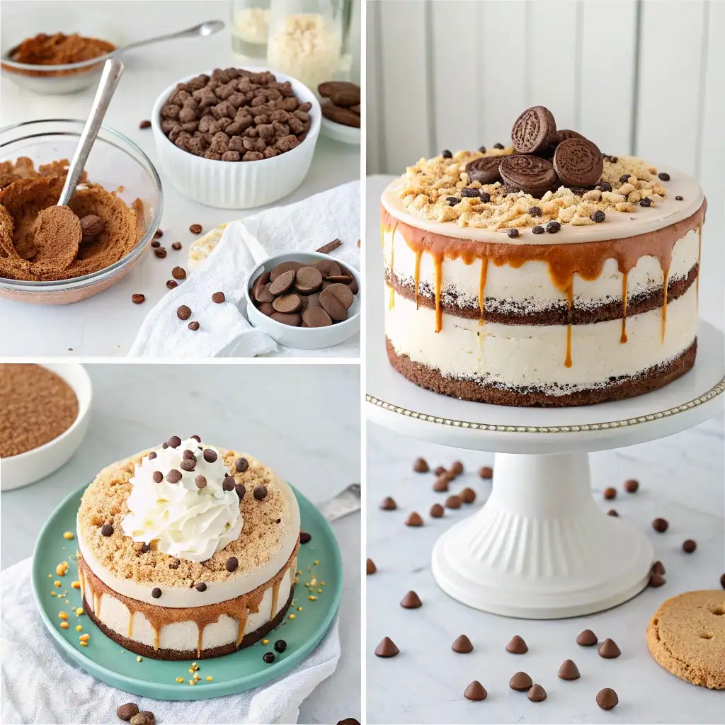 Step-by-step preparation of ice cream cake