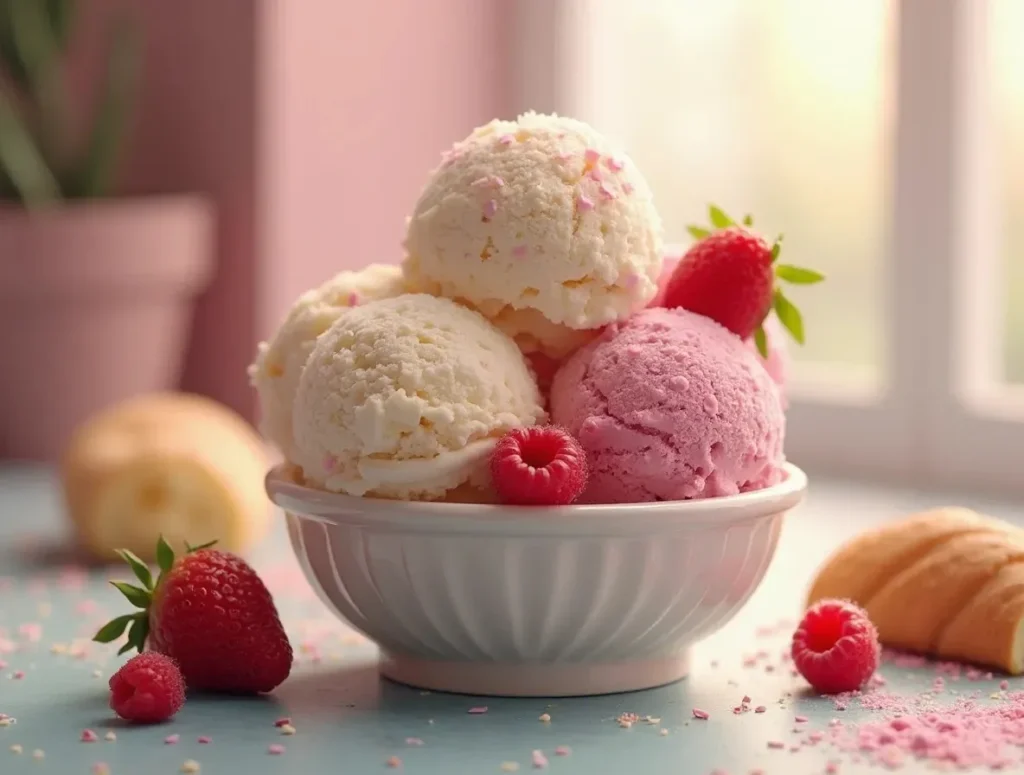 ice cream with a machine