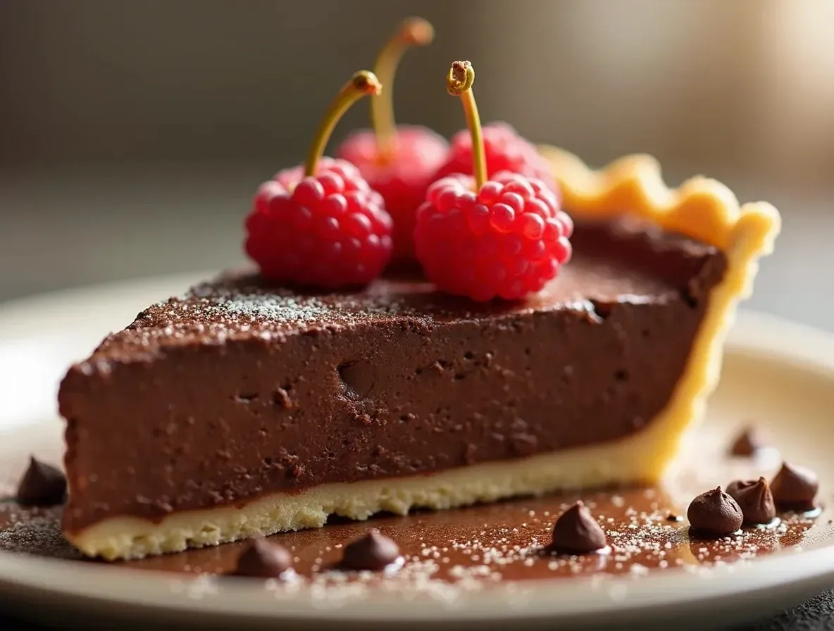 Homemade Boston pie cake with custard filling